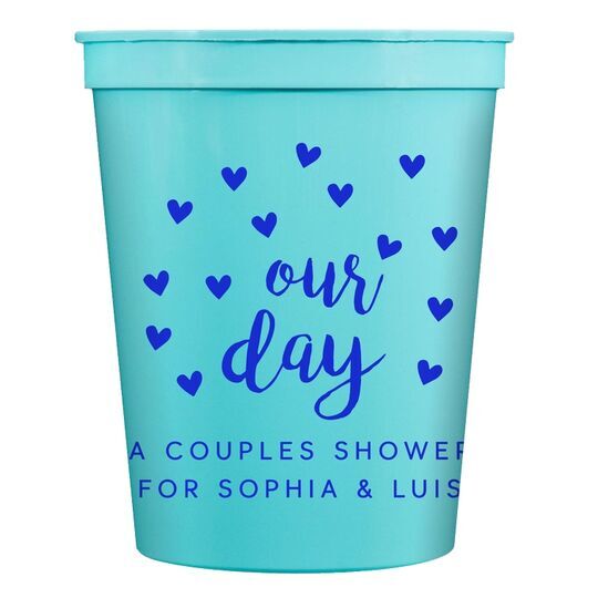 Confetti Hearts Our Day Stadium Cups